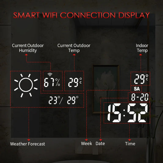Espejo inteligente con iluminación LED calefacción por infrarrojos 60X100 350Watt