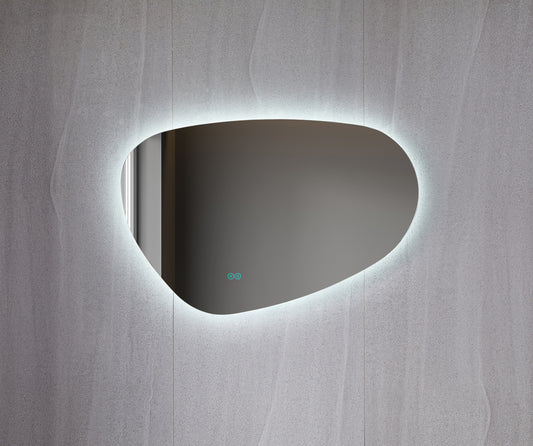 Tweedekans - Spiegel asymmetrisch organische led verlichting en anti-condens 100 cm breed en 65 cm hoog - Default