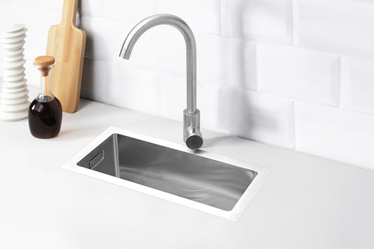 Tweedekans - Nurion Spoelbak RVS 16,5 x 38,5 – Spoelbak Keuken - Spoelbakken Keuken – Wasbak Keuken - zonder Kraangat RVS - Default