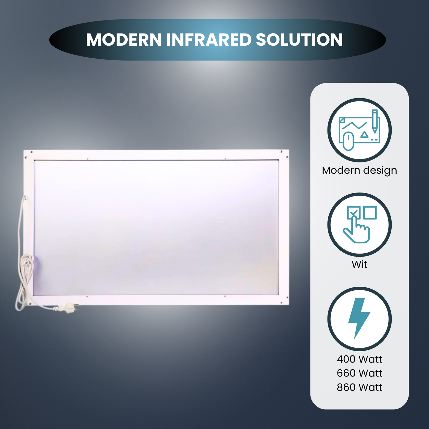 QH-H4 Exclusive Serie infraroodpaneel 70 x 120 cm - 1000Watt