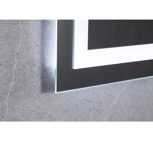 Espejo 70 x 50 cm sin marco, iluminación LED empotrada y anticondensación