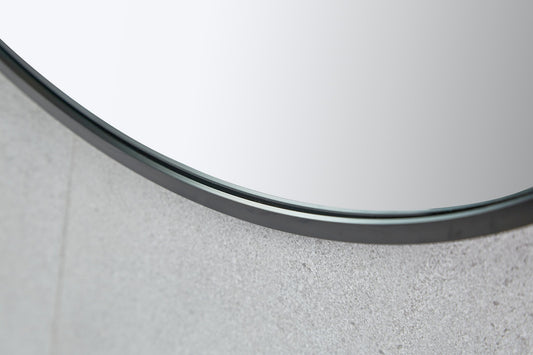 Espejo redondo 80 cm con marco negro