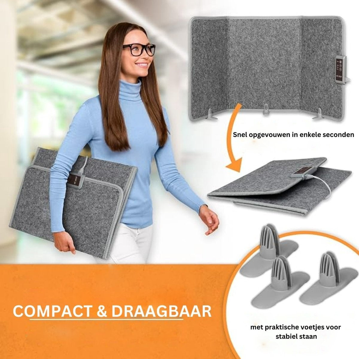 Panel infrarrojo móvil plegable con 3 niveles de calor - 165W