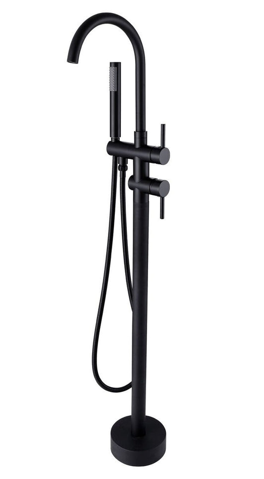 Mezclador independiente para bañera - incluye teleducha - negro mate