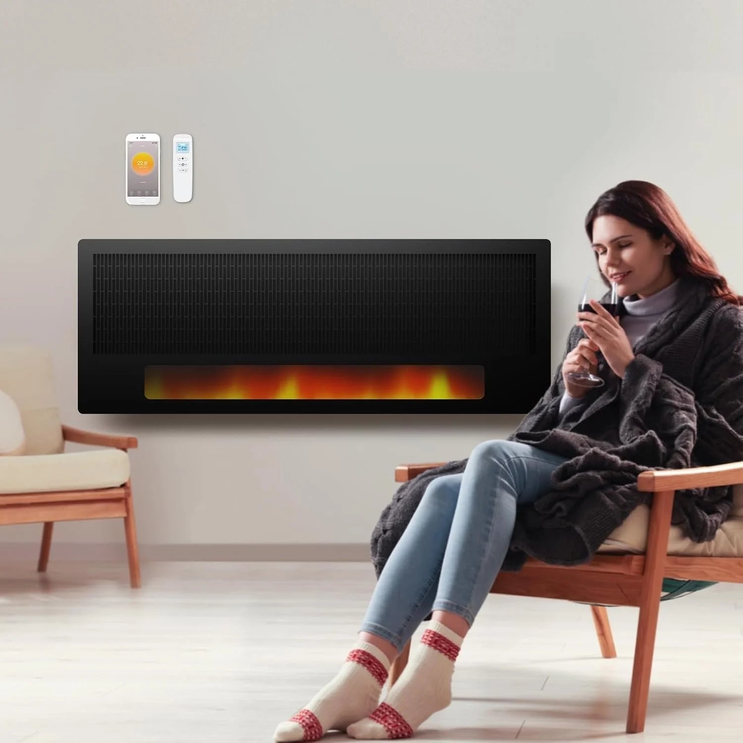 Panel infrarrojo Flamara chimenea LED 2100Watt