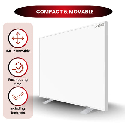 Serie QH-AK Panel infrarrojo portátil 350, 450, 580 o 700 vatios con ruedas