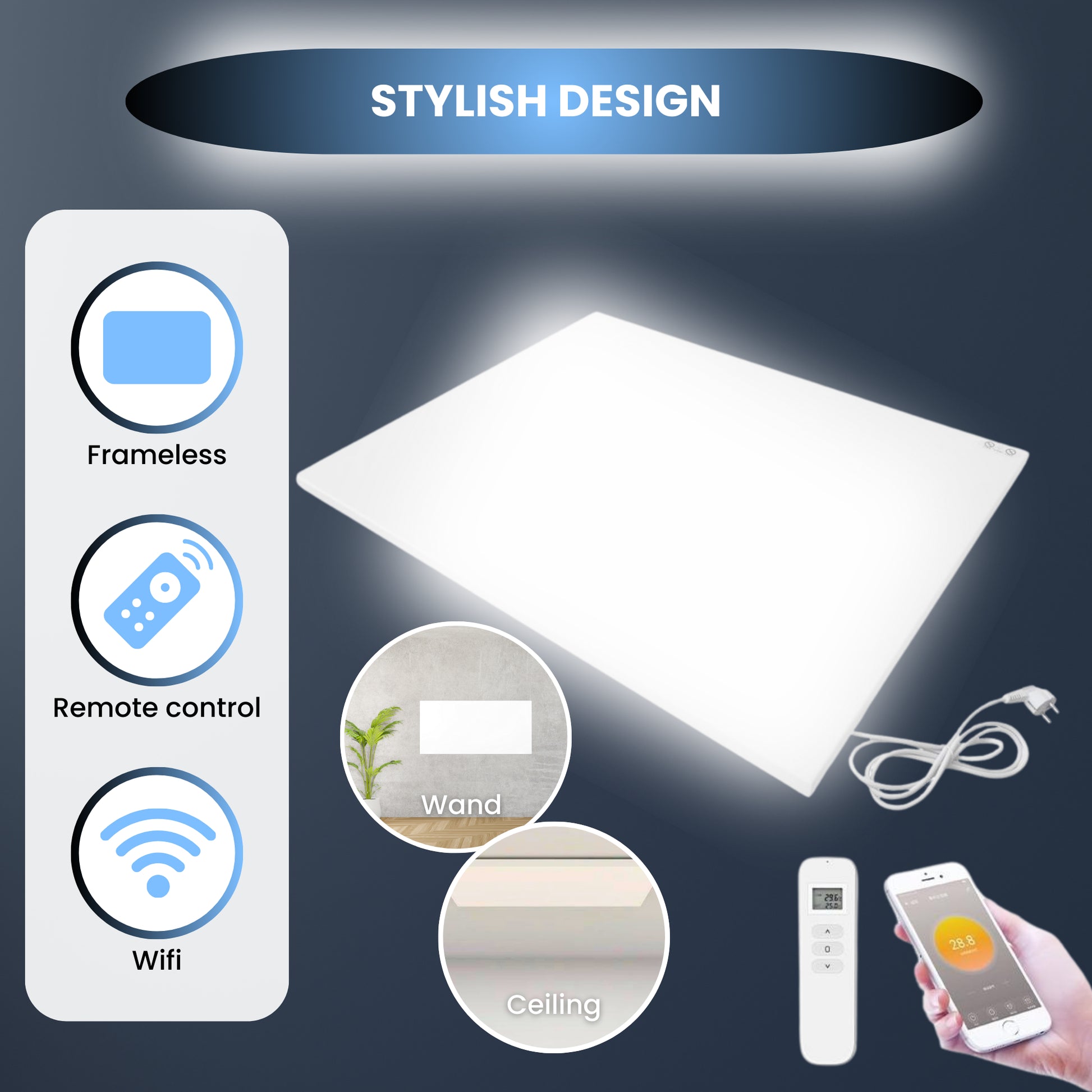 Panel infrarrojo QH-FR Serie 30 x 150 cm 500Watt