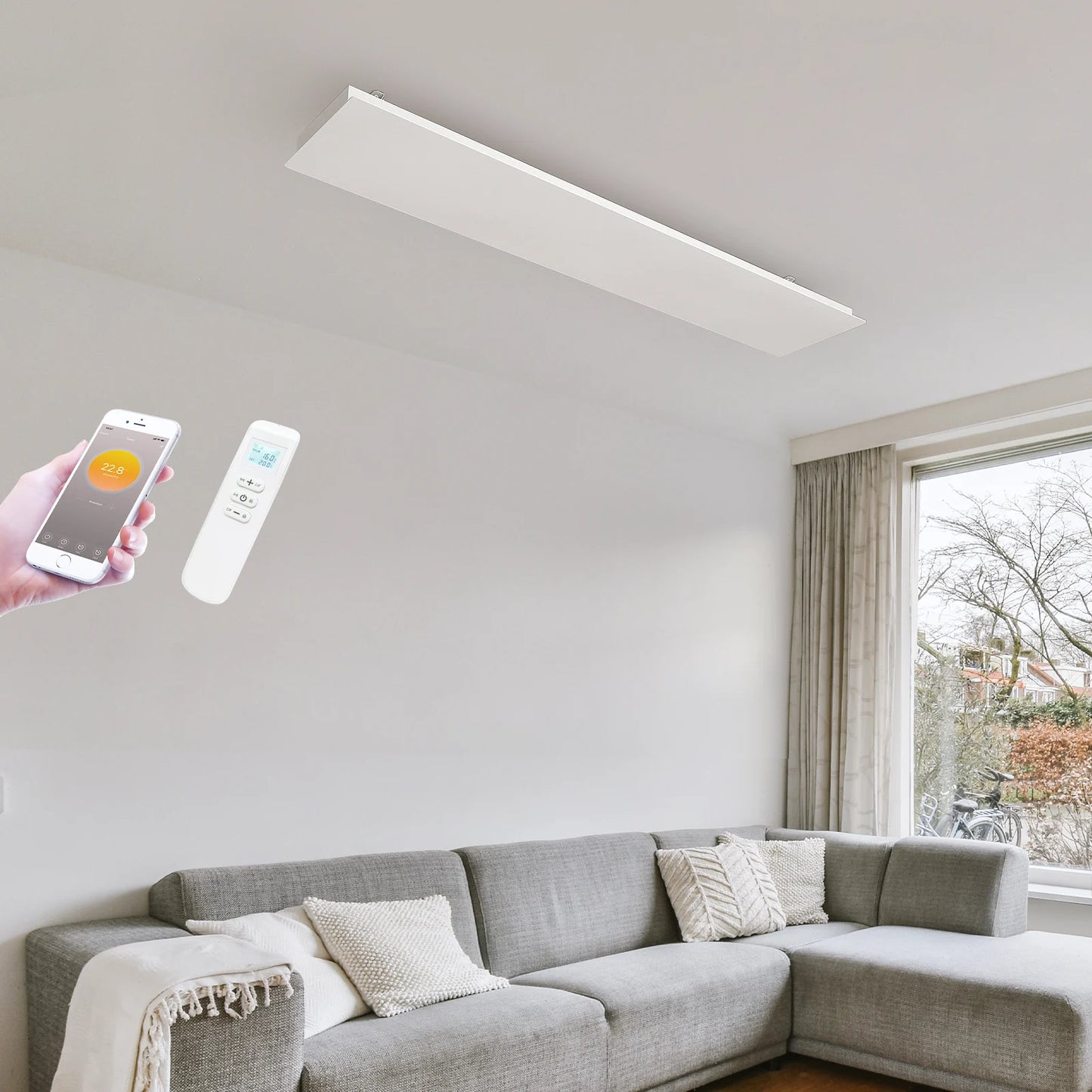 Panel infrarrojo Wifi QH-ThermoAura Serie 1150 vatios 87x33 cm