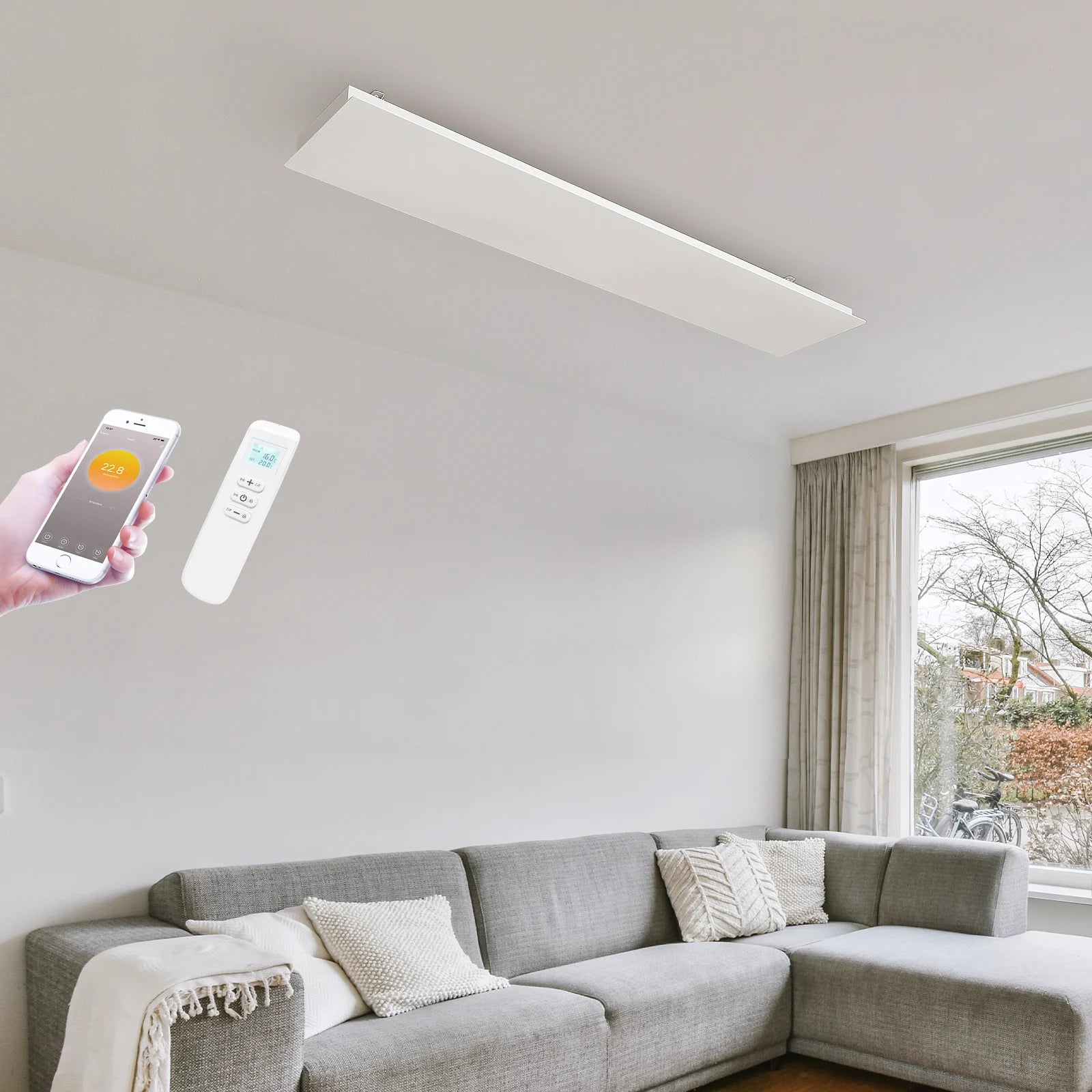 Panel infrarrojo Wifi QH-ThermoAura Serie 1150 vatios 87x33 cm