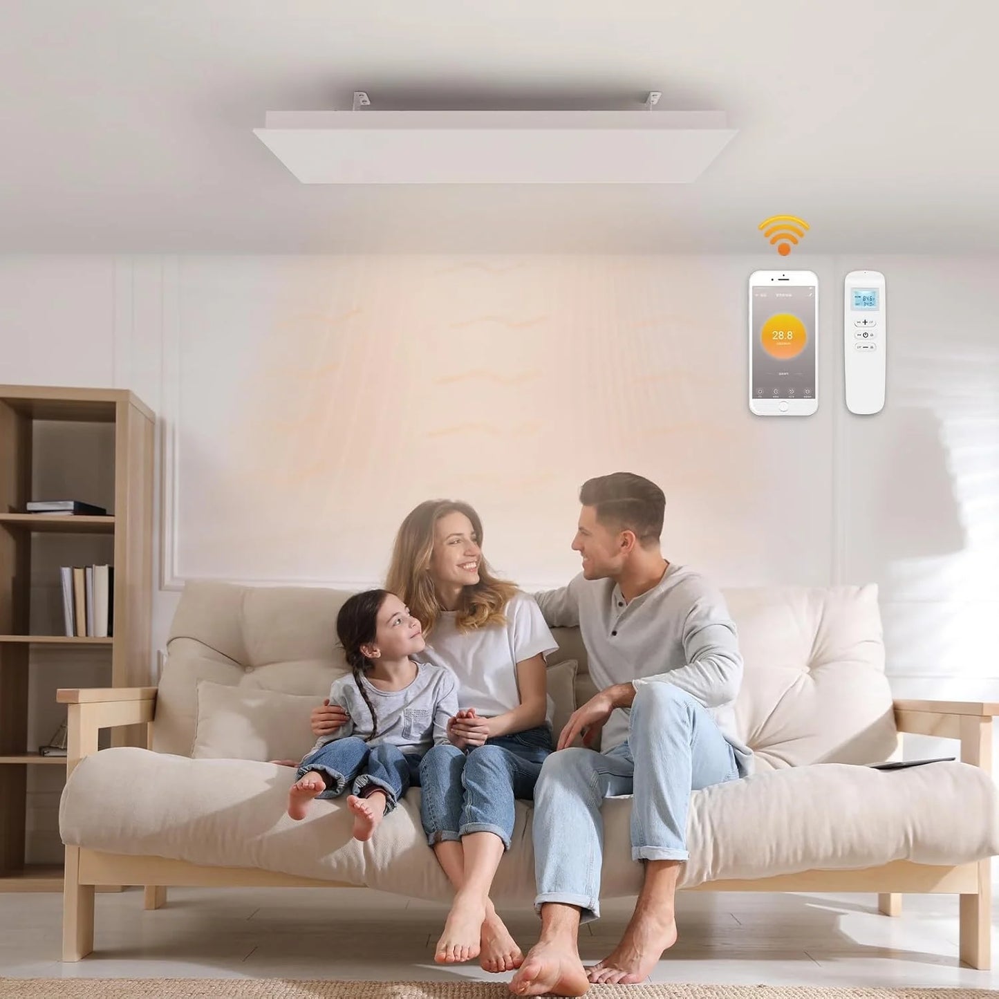 Panel infrarrojo Wifi QH-ThermoAura Serie 1150 vatios 87x33 cm