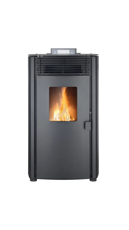 Estufa de pellets - 8.8KW - para 60-80 m2 - 5 niveles - temporizador - CR05 Negro