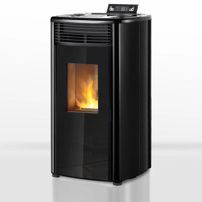 Estufa de pellets - 9,9 kW - para 80-100 m² - 5 niveles - temporizador - CR9 - puerta doble