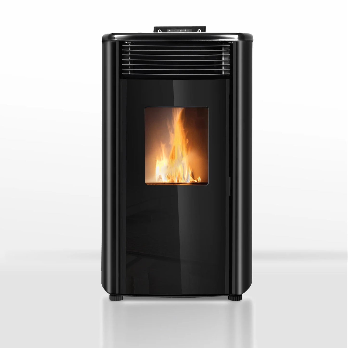 Estufa de pellets - 9,9 kW - para 80-100 m² - 5 niveles - temporizador - CR9 - puerta doble
