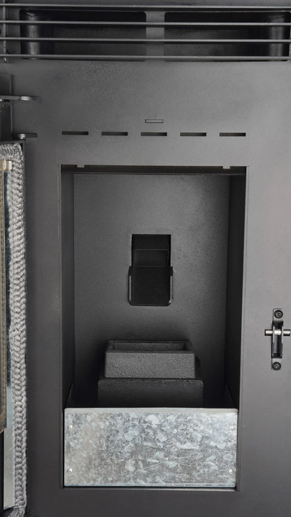 Estufa de pellets - 9,9 kW - para 80-100 m² - 5 niveles - temporizador - CR9 - puerta doble