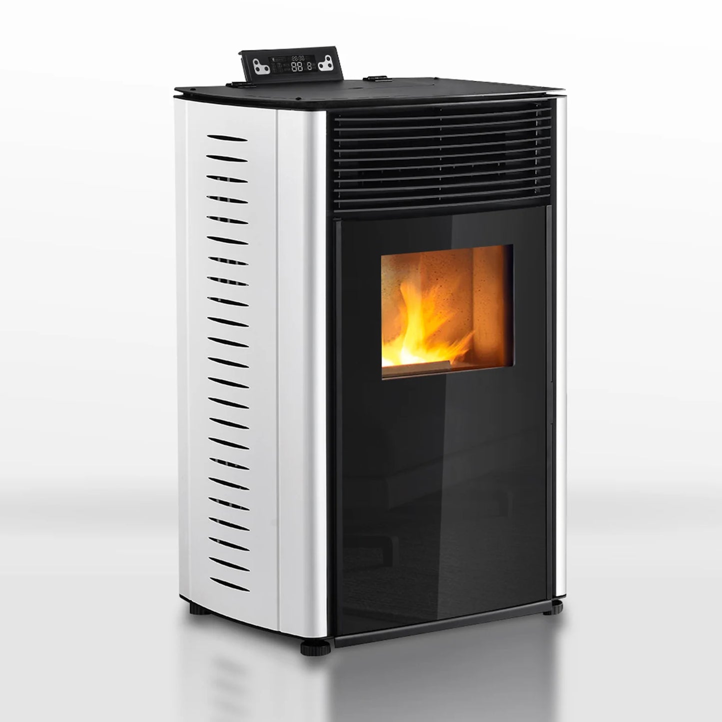 Estufa de pellets - 13.1kW - para 80-100 m2 - 5 niveles - temporizador - CR04 Blanco