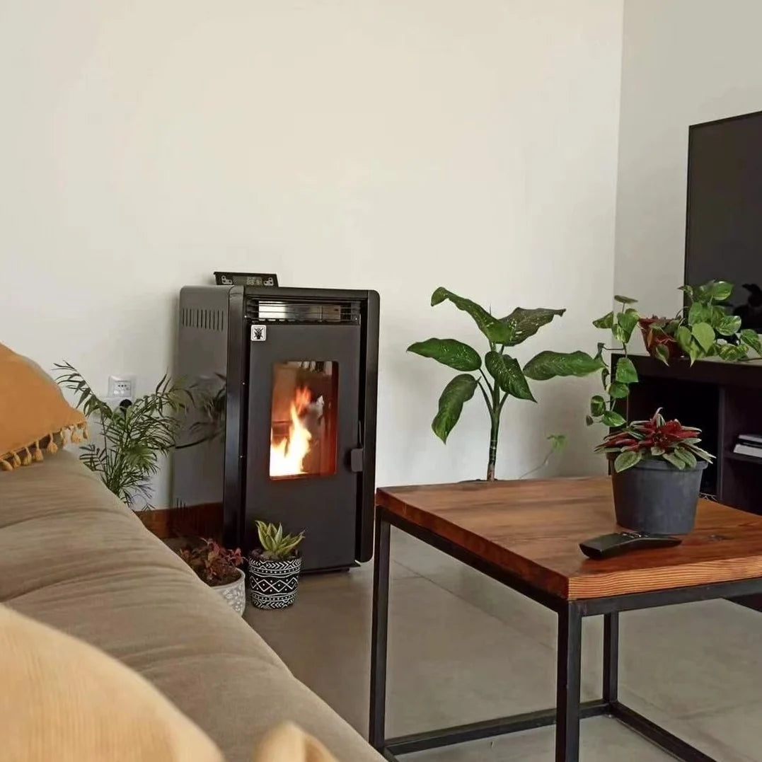 Estufa de pellets - 6kW - para 40-60 m² - 5 niveles - temporizador - CR10-2