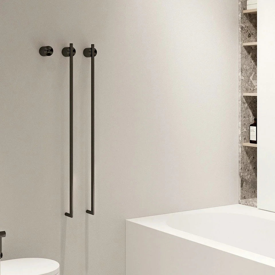 Elektrische handdoek radiator zwart met thermostaat L-SR0200-B