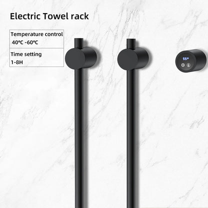 Elektrische handdoek radiator zwart met thermostaat L-SR0200-B