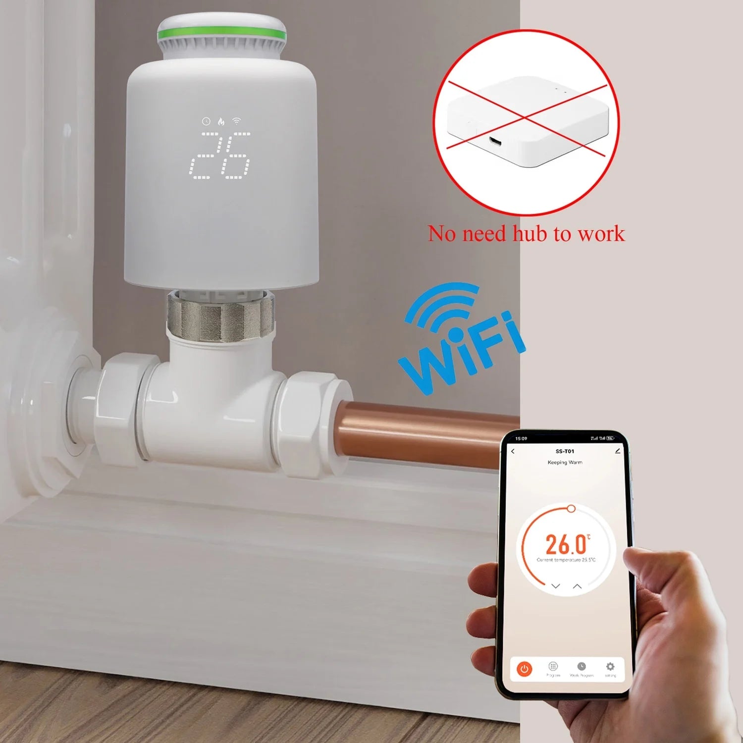 Cabezal de radiador inteligente Wifi