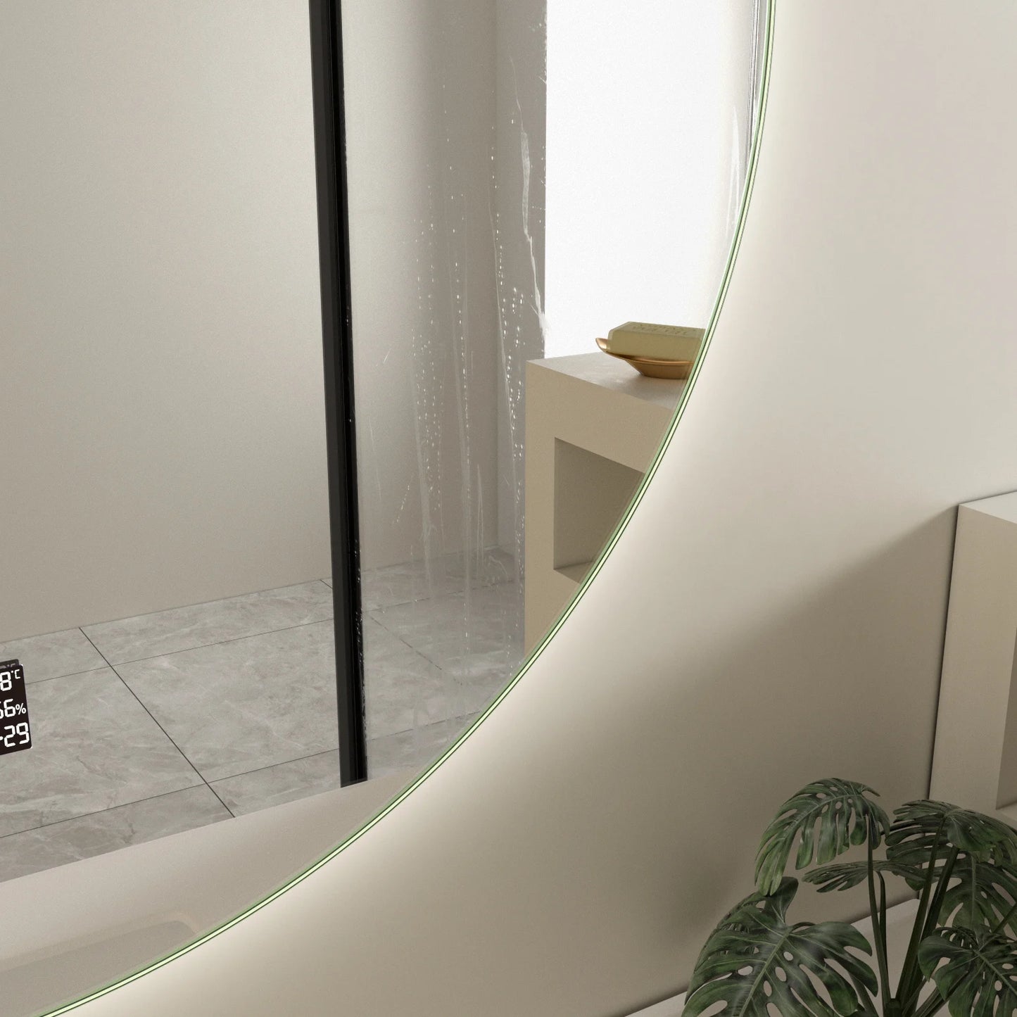 Smart spiegel rond 60cm frameloos met led verlichting, anti-condens en wifi