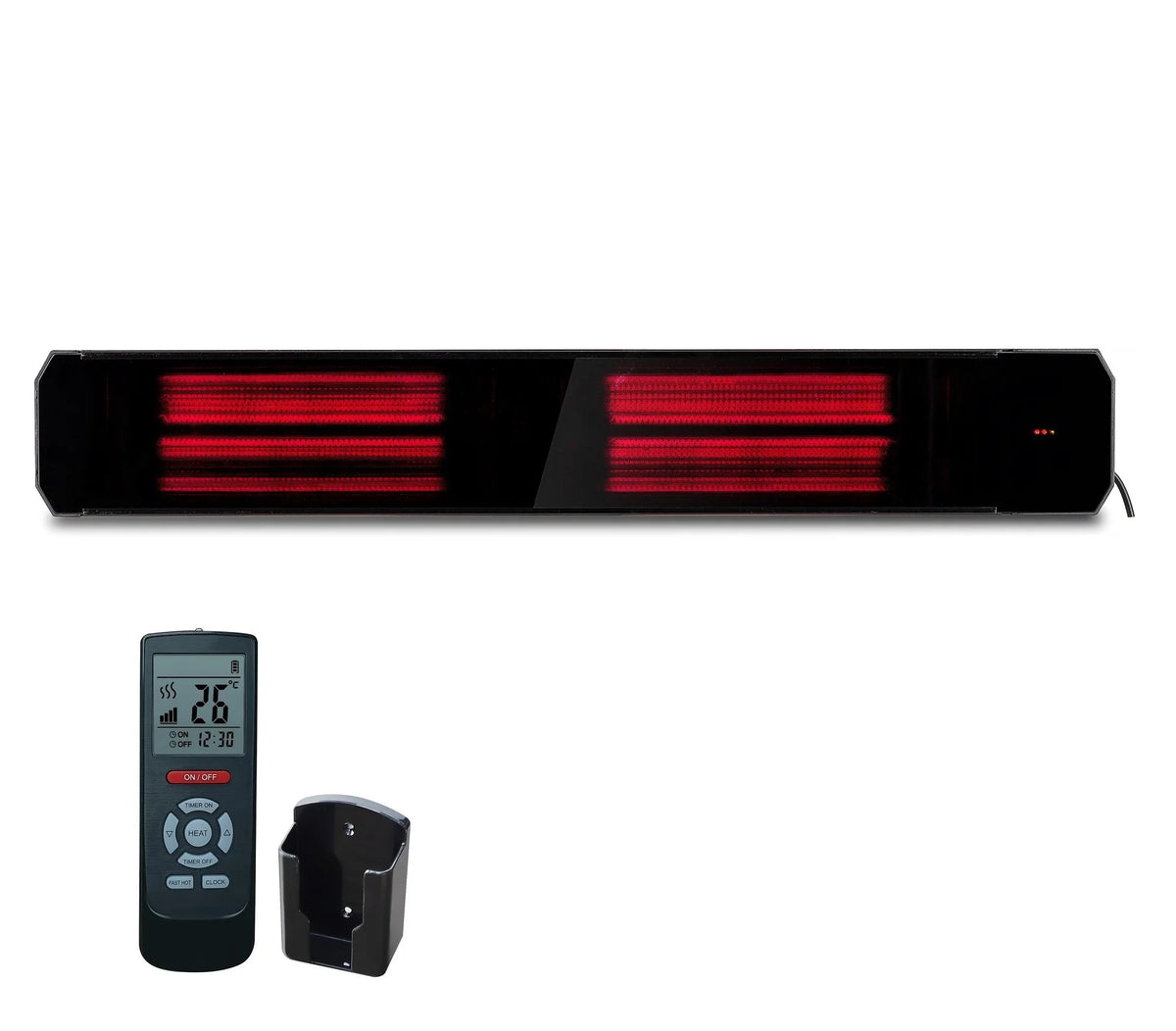 Calefactor infrarrojo de patio Calore negro 1600 - 2200Watt ajustable