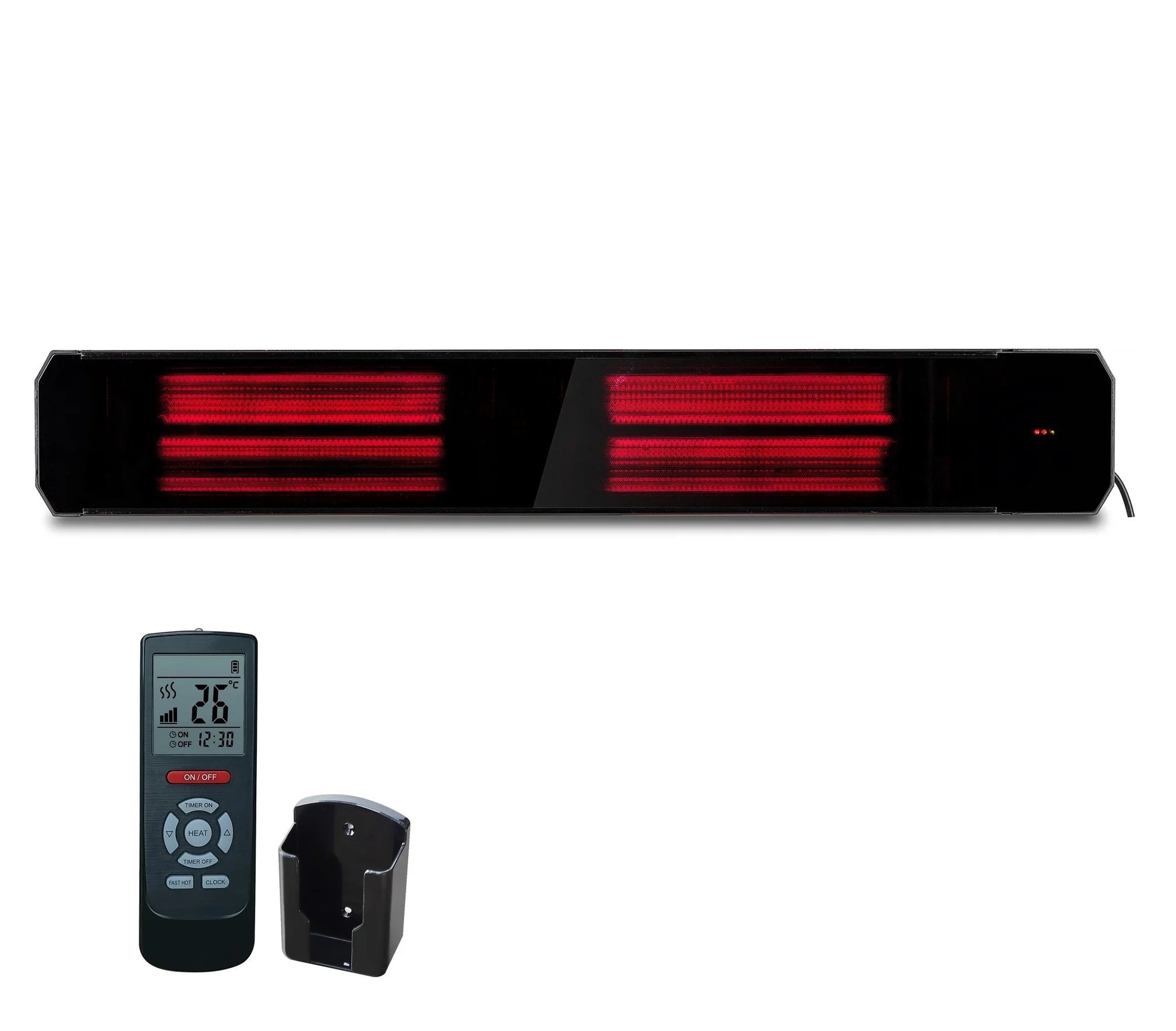 Calefactor infrarrojo de patio Calore negro 1600 - 2200Watt ajustable