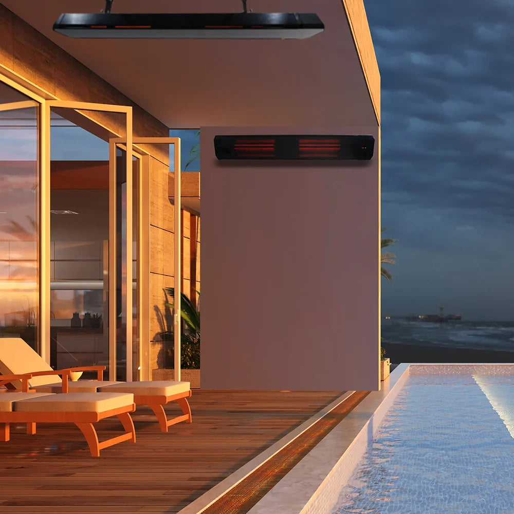 Calefactor infrarrojo de patio Calore negro 1600 - 2200Watt ajustable