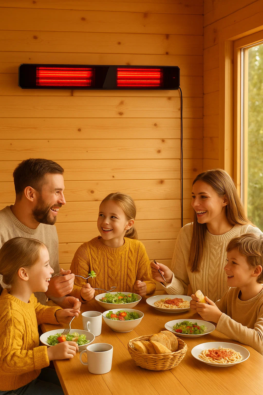 Calefactor infrarrojo de patio Calore negro 1600 - 2200Watt ajustable