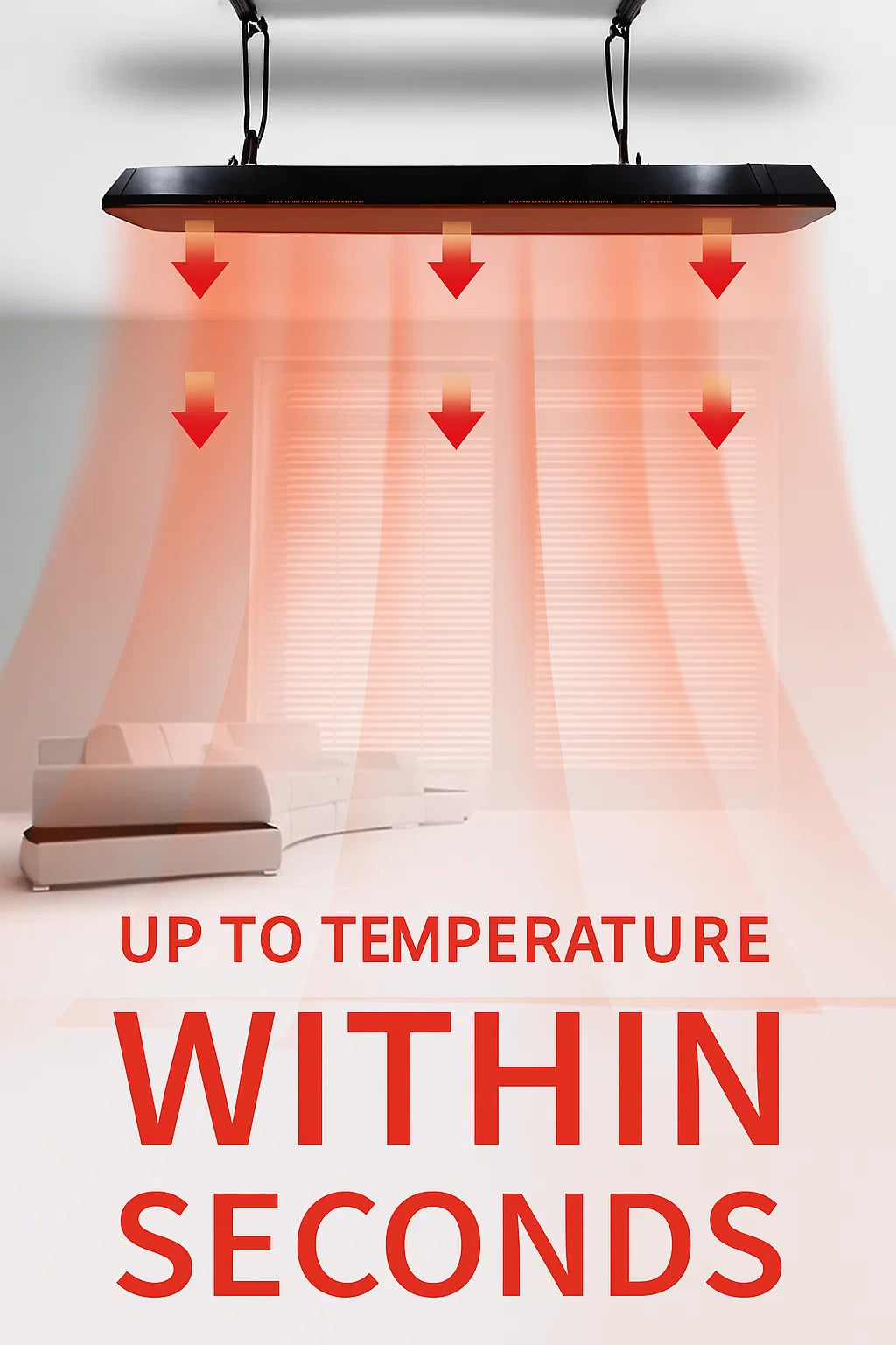 Calefactor infrarrojo de patio Calore negro 1600 - 2200Watt ajustable