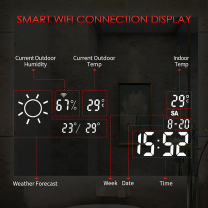 Espejo inteligente con iluminación LED calefacción por infrarrojos 60X60 200Watt