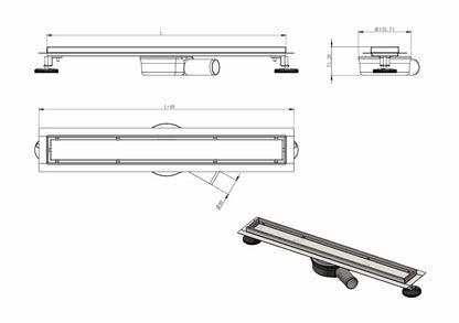 Desagüe de ducha LunaDrain completo con brida flexible