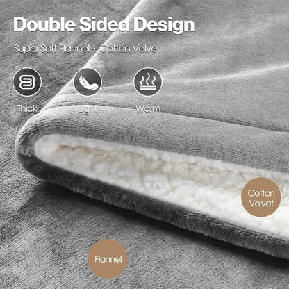 Manta eléctrica - Manta eléctrica - 1 persona - 180x150 cm - Polar - Gris