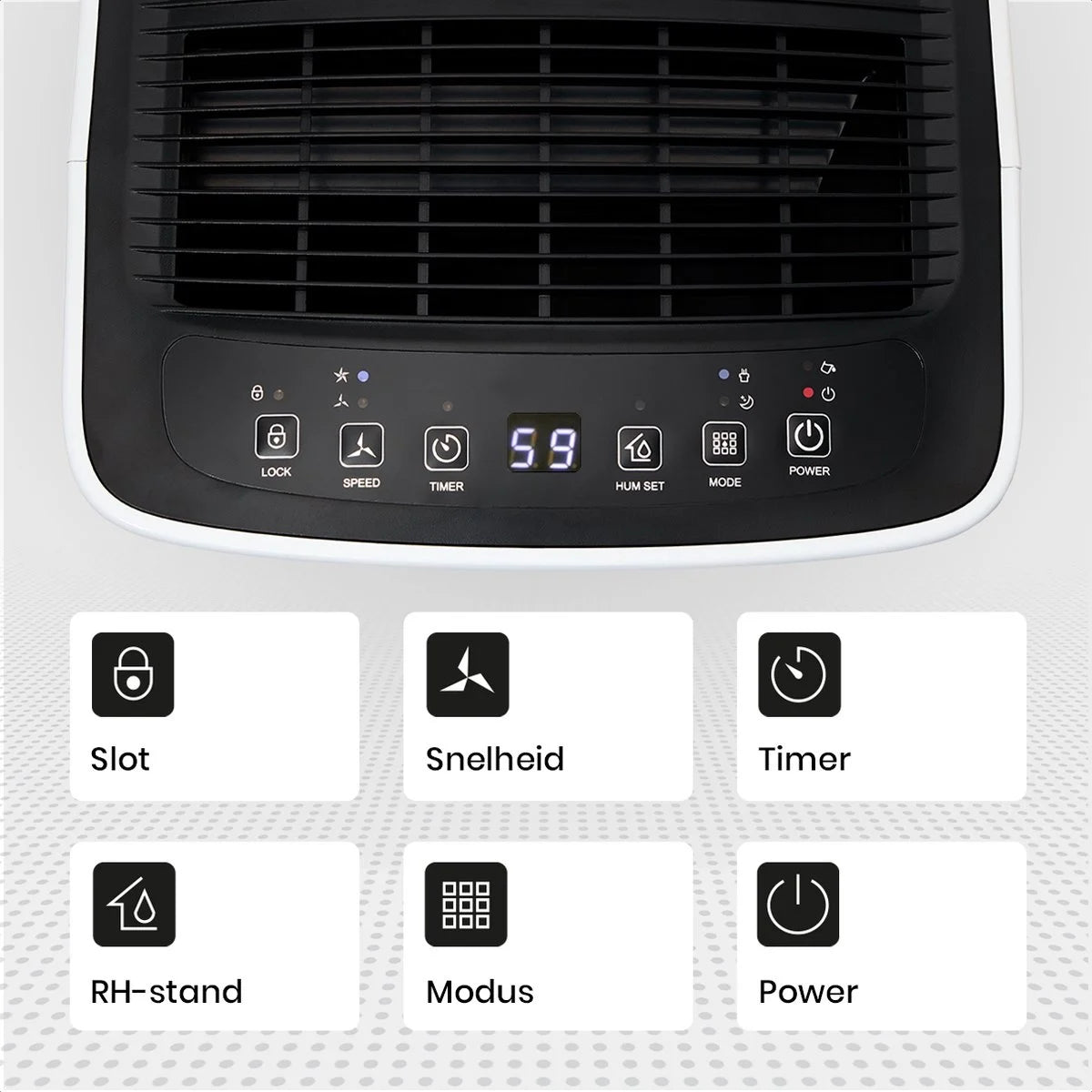 Deshumidificador compacto de 12 litros Wifi con filtro de carbono