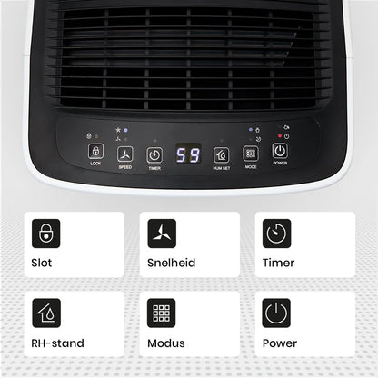 Deshumidificador compacto de 12 litros Wifi con filtro de carbono