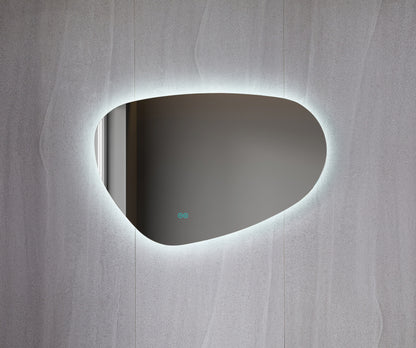 Tweedekans - Spiegel asymmetrisch organische led verlichting en anti-condens 100 cm breed en 65 cm hoog - Default