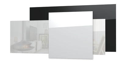 Tweedekans - Ecosun GS-Serie infraroodpanelen wit of zwart wand of plafond - Afmetingen: 60 x 60 cm 300Watt, Afwerking: Zwart glas, Towel Rail: Zonder towel rail en toebehoren (alleen het paneel)