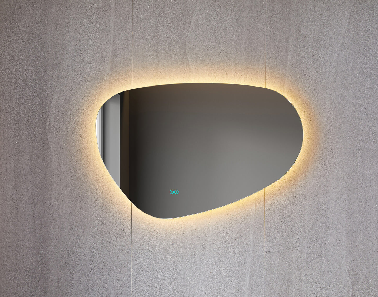 Tweedekans - Spiegel asymmetrisch organische led verlichting en anti-condens 120 cm breed en 75 cm hoog - Default