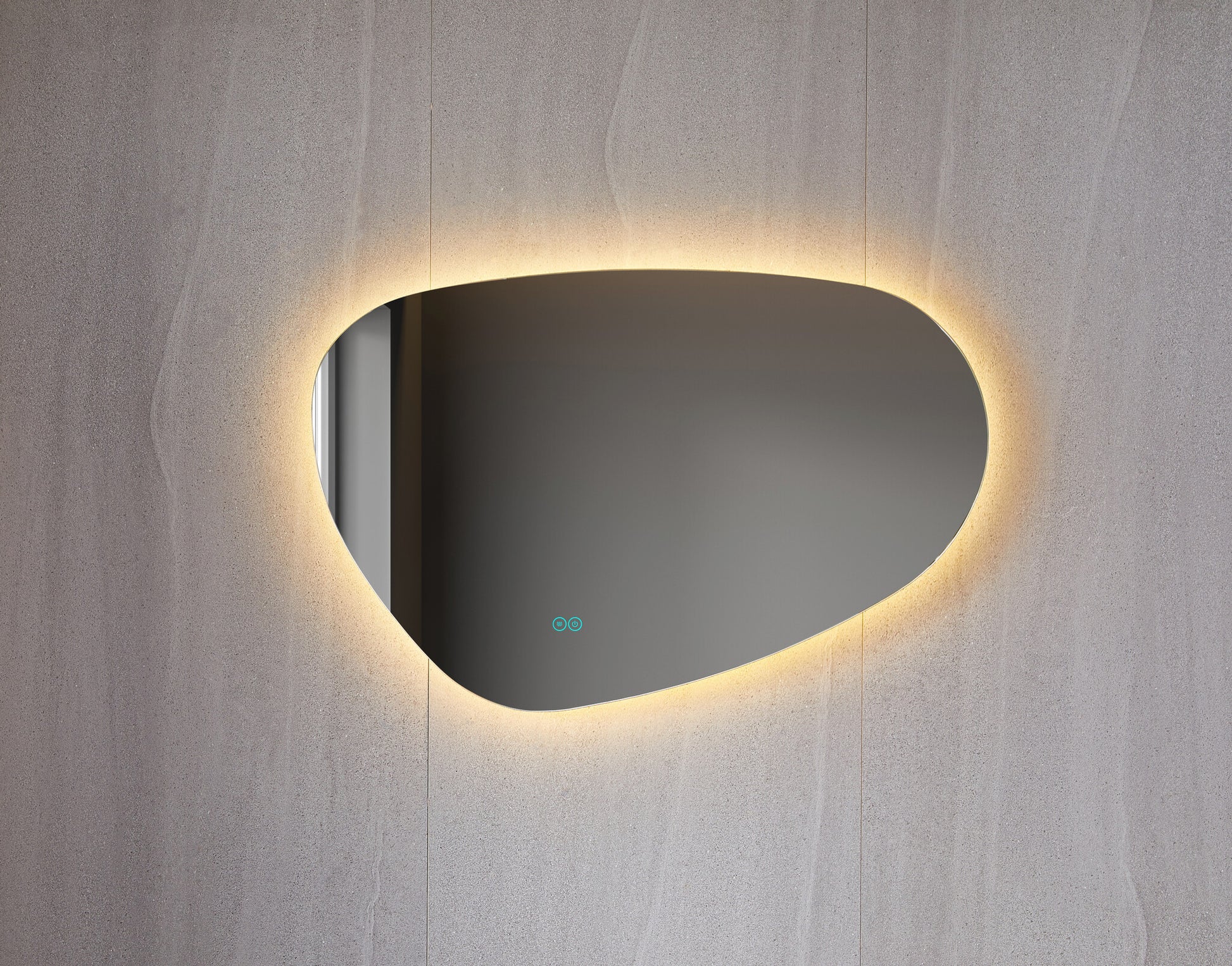 Tweedekans - Spiegel asymmetrisch organische led verlichting en anti-condens 60 cm breed en 40 cm hoog - Default