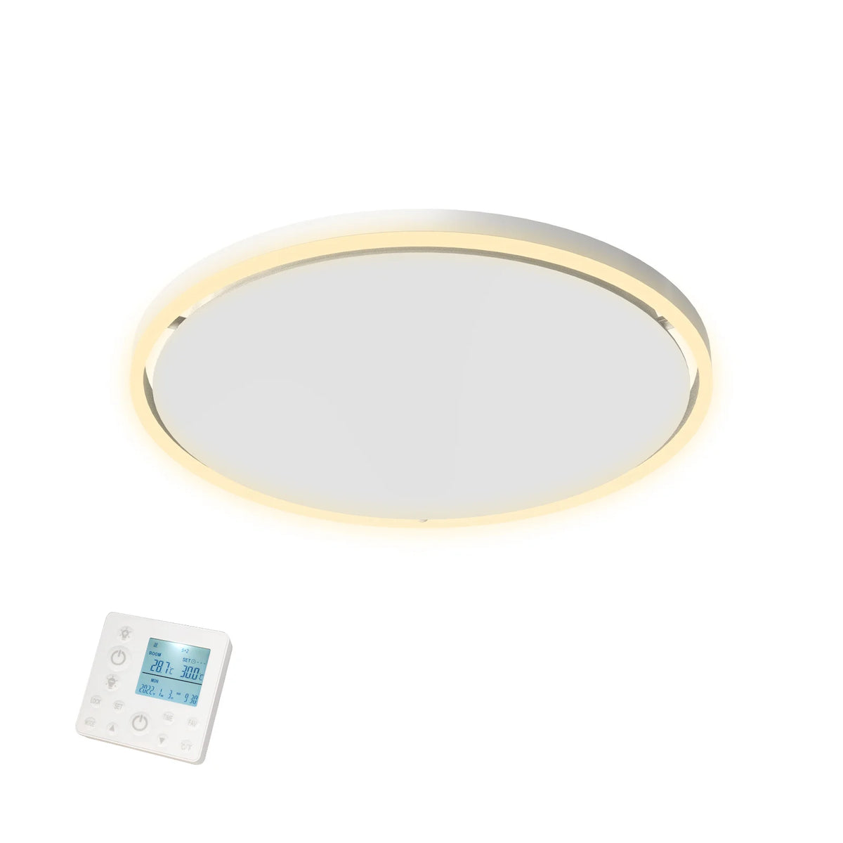 Segunda oportunidad - Panel infrarrojo Serie QH-GlowRing con iluminación LED 56 cm 750 W - Predeterminado