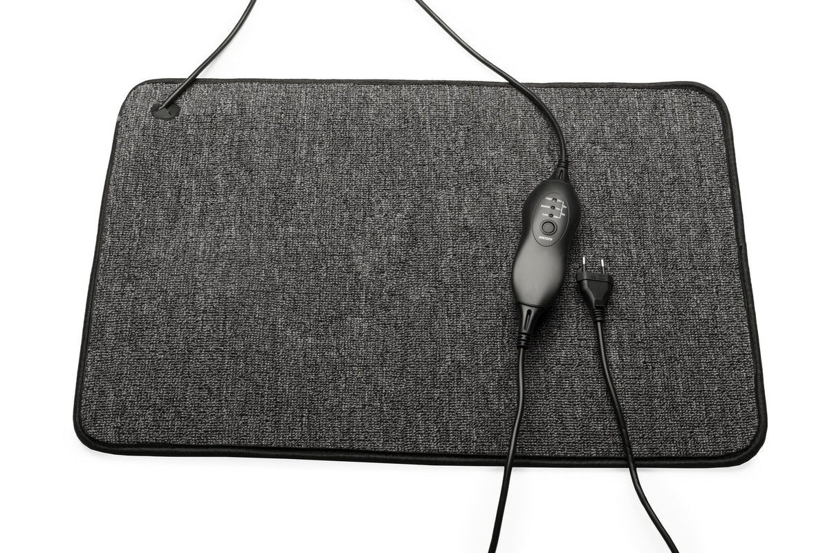 Segunda oportunidad - Alfombrilla térmica con potencia ajustable, controlador y función de temporizador - V14 - Antracita 40 x 60 cm con controlador