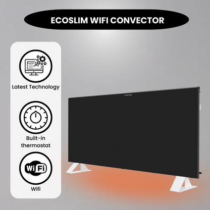 Tweedekans - Quality Heating - Eco Slim Wifi black - Eco Slim - 97 x 5 x 40 cm - 2000Watt