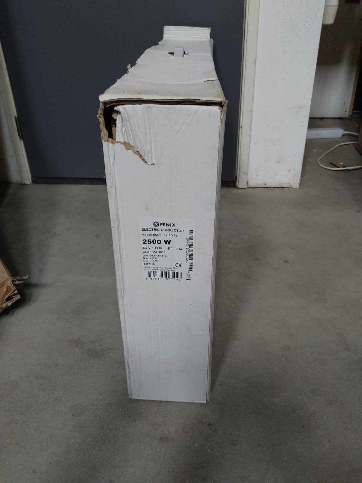 Tweedekans - Ecoflex Atlantic elektrische kachel met instelbare thermostaat - 2500 Watt - 91cm (b) x 46cm (h)