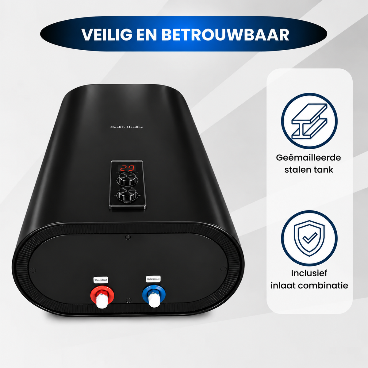 80 Liter QH dual tank elektrische boiler met digitale bediening