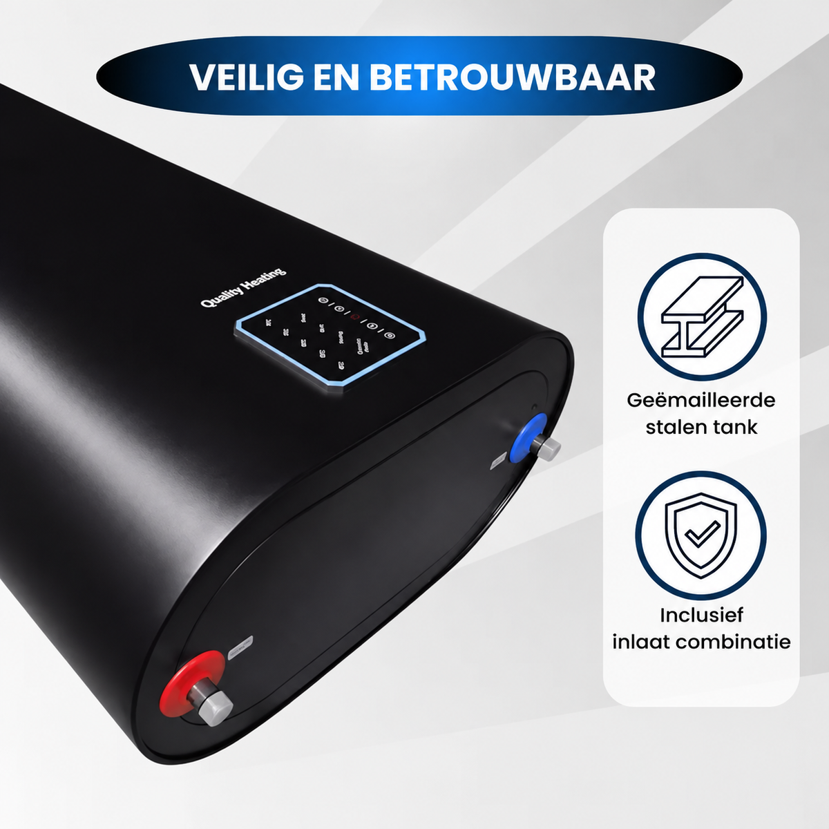 50 Liter Performance QH Wifi dual elektrische boiler met digitale bediening