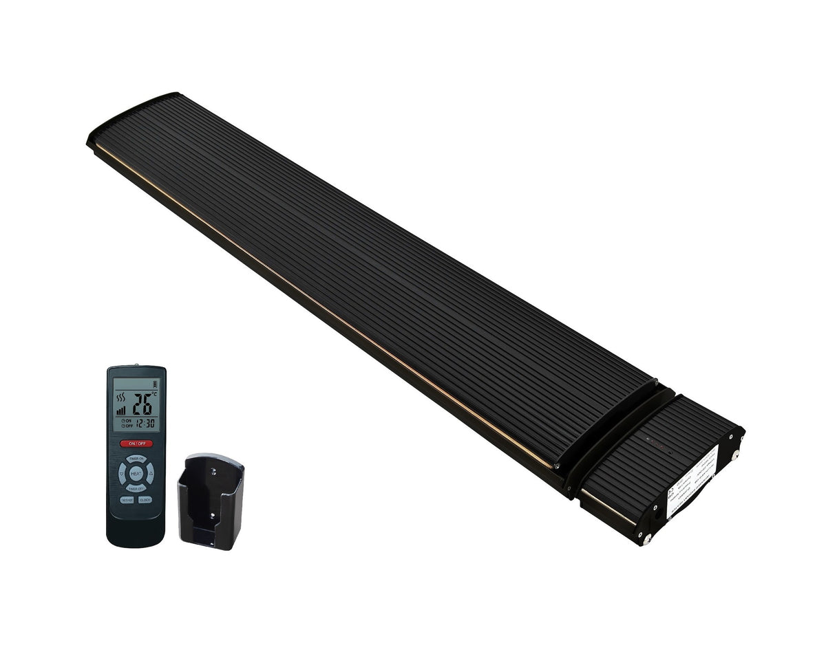 Segunda oportunidad - Calefactor de terraza infrarrojo calentador negro ajustable con 1800 - 2400 Vatios - 2400 Vatios