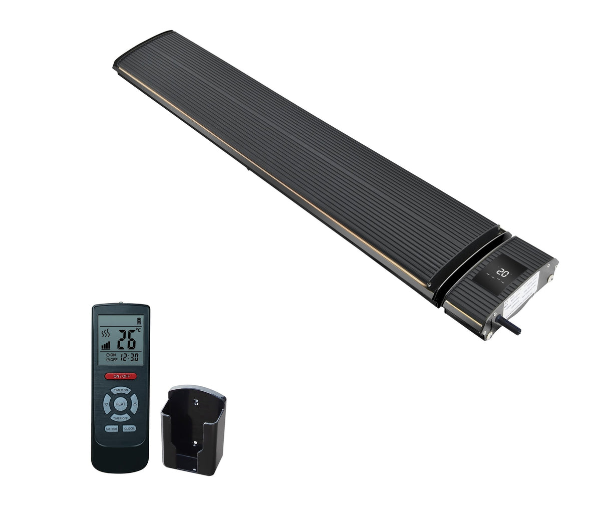 Segunda oportunidad - WiFi infrarrojo calefactor de terraza black heater 1800 - 2400 vatios - 2400 vatios