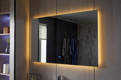 Spiegel frameloos met led, anticondens 60 x 100 cm