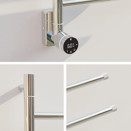 Radiador toallero eléctrico cromado con termostato