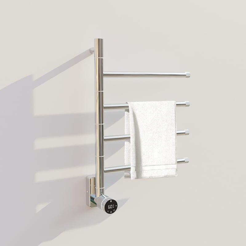 Radiador toallero eléctrico cromado con termostato