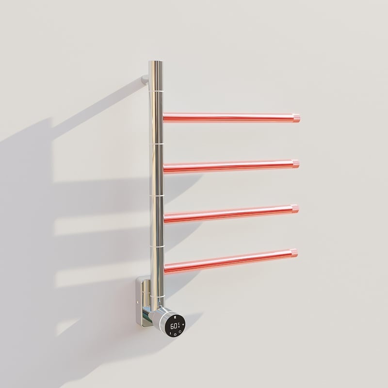 Radiador toallero eléctrico cromado con termostato